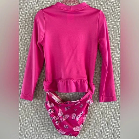 Gymboree- Butterfly Print Long sleeve Swimsuit 2pc Set (Size 3T) NWOT - Picture 2 of 5